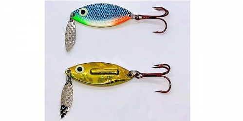 PK Lures Rattling Spoon Gold Holo Back