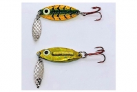 Click to view PK Lures Rattling Spoon Gold Holo Back